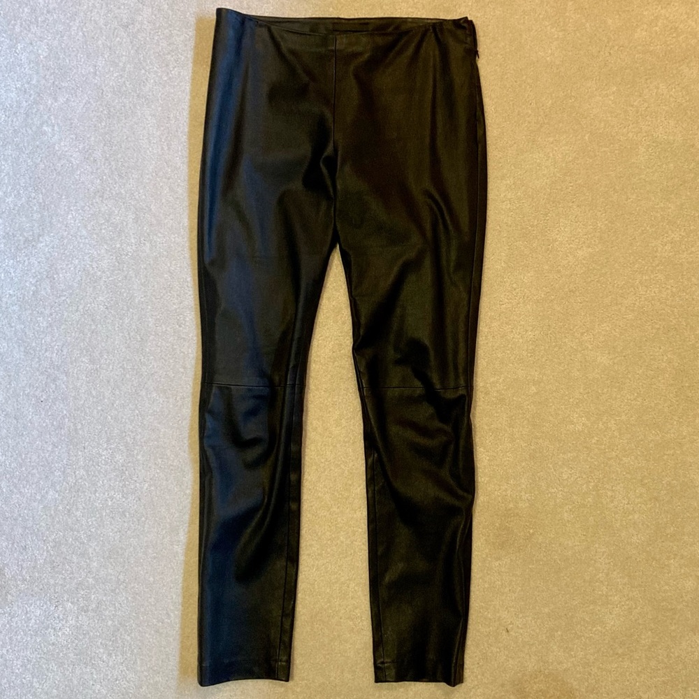 The Row Black Leather Pants